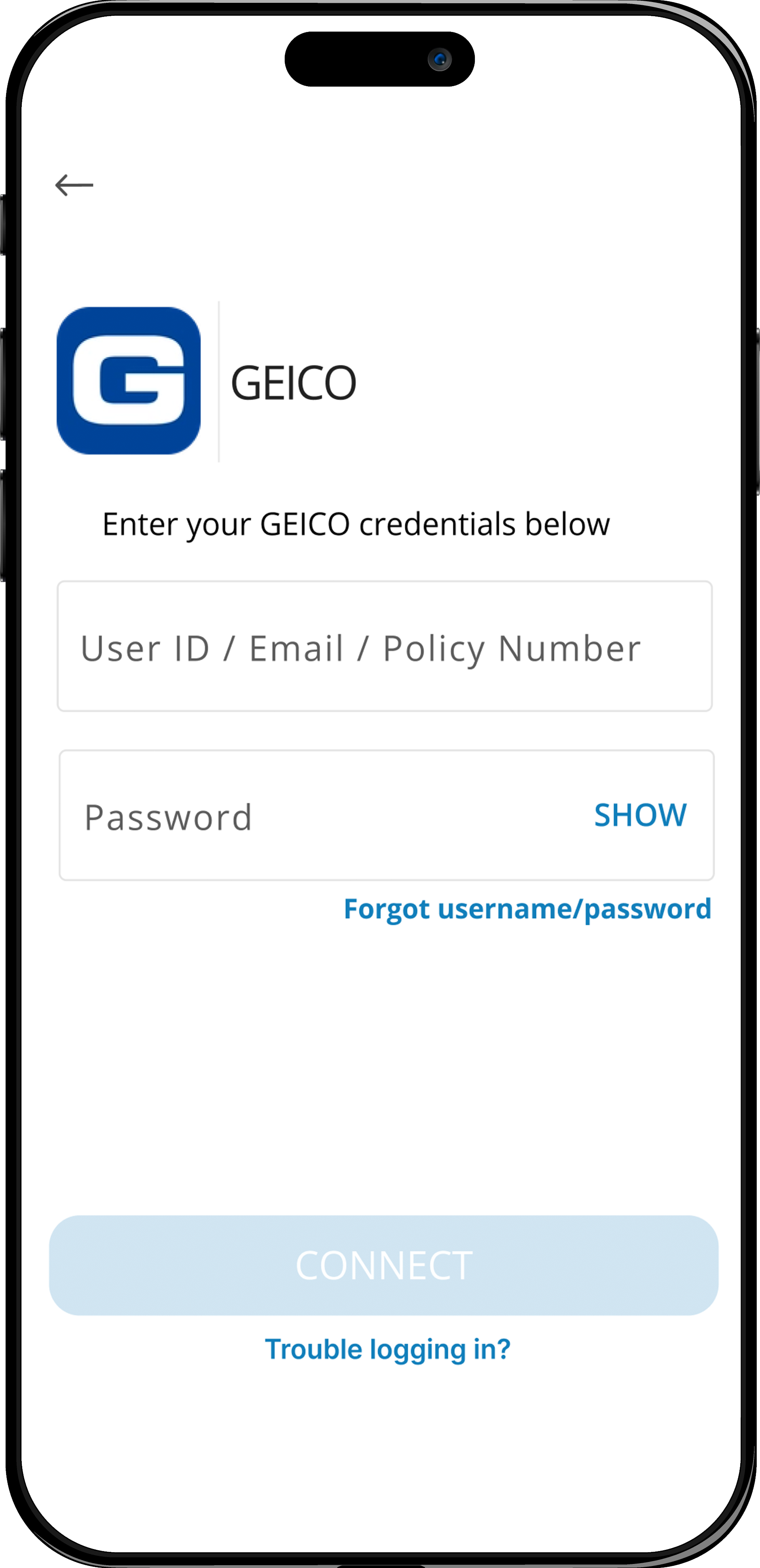 Auto Insurance Policy Updating Phone Screen 3